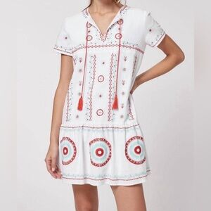 Tyler Boe Embroidered Short Sleeve Mini Dress; Size XS